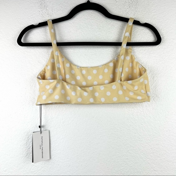 FAITHFULL THE BRAND Jardin Bikini Top in Le Marais Dot, Lemon Yellow, M, NWT! - Picture 2 of 6